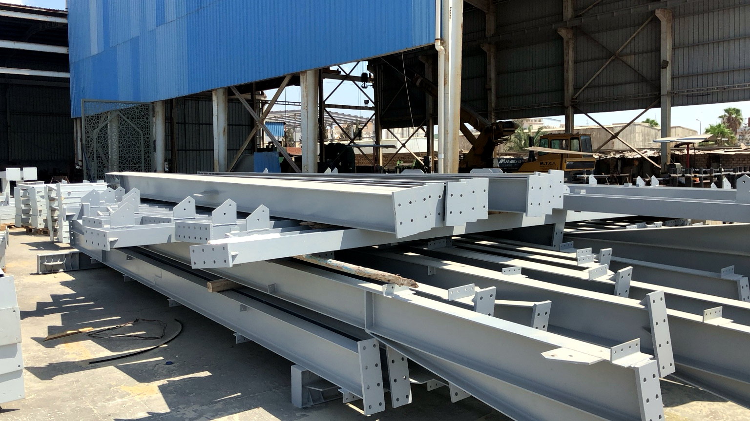 Fabricated steel structures ready for delivery