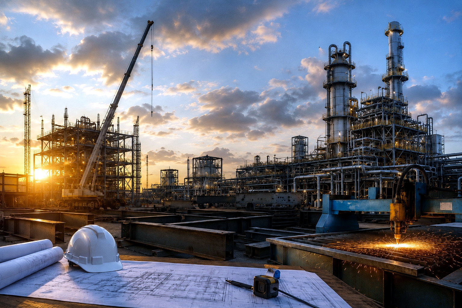 Industrial plant, construction and fabrication delivery